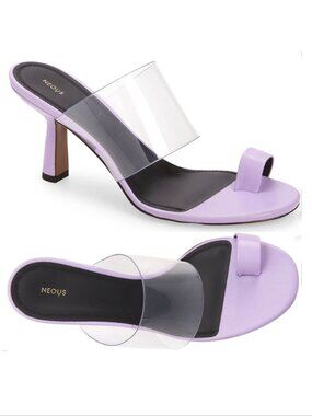 NEOUS Chost Toe Loop SANDALS Size 38 8 Lilac Purple Leather Transparent NEW $630